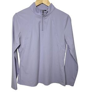 Cegolfs Golf Top Shirt Women Medium Long Sleeve Lilac Quarter Zip Pickleball NEW